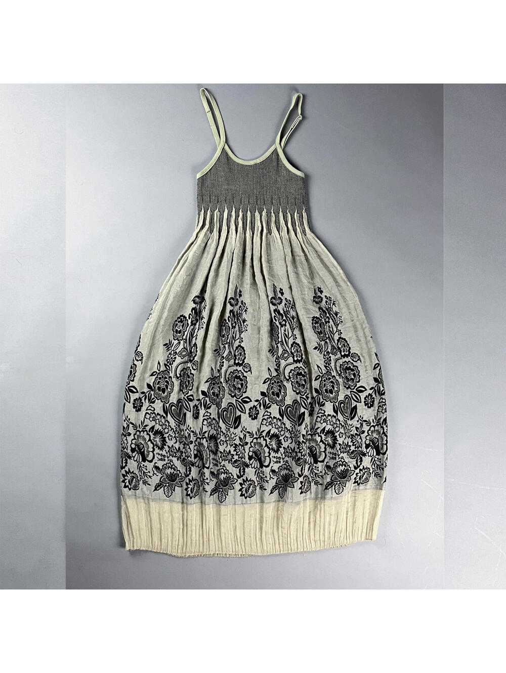 Y2K Sleeveless Smocked Floral Midi Dress, Grunge Fairy